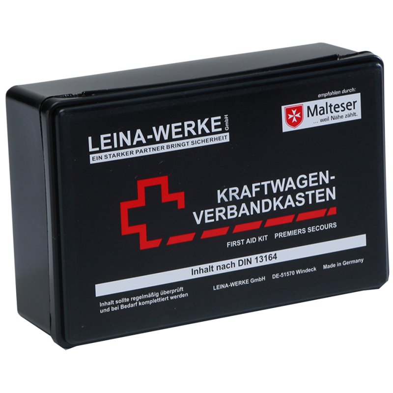 LEINA-WERKE auto verbandtrommel Ster, Rode Kruis editie, zwart, DIN 13164